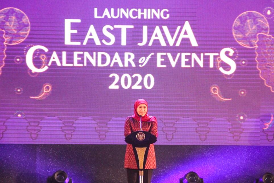  Gubernur Jawa Timur, Khofifah Indar Parawansa membuka peluncuran Calendar of Events Jawa Timur 2020. (Foto: Kemenparekraf)