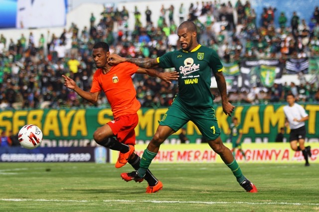 Laga Bhayangkara FC versus Persebaya: Foto Antara/Moch Asim 