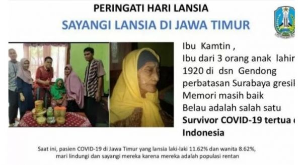 Pasien Covid-19 Tertua di Indonesia Asal Jatim Sembuh, Ini Rahasianya