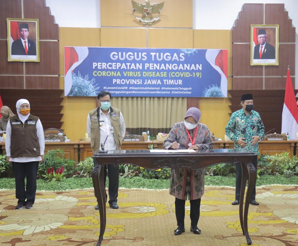 Tiga Kepala Daerah Surabaya Raya : Kami Komitmen Masa Transisi New Normal