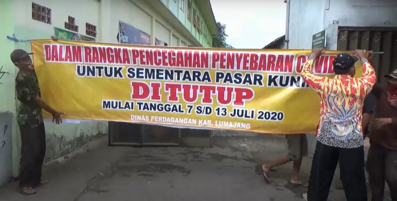 Tiga Pedagang Reaktif Covid-19, Pasar Tradisional Lumajang  Ditutup