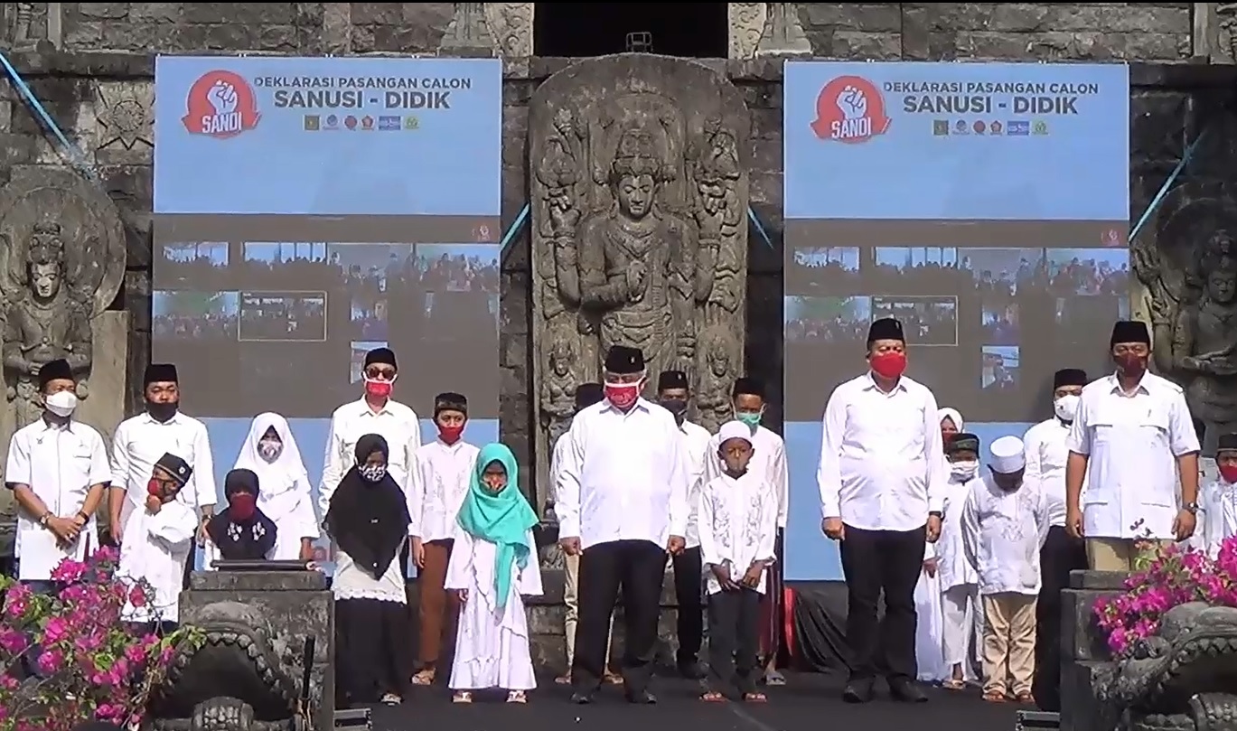 Deklarasi calon petahana Bupati Kabupaten Malang, HM. Sanusi -Didik Gatot Subroto. (metrotv)  