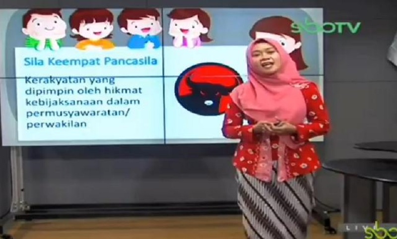 Viral, Lambang Sila Keempat Diganti Logo PDIP Saat Pembelajaran