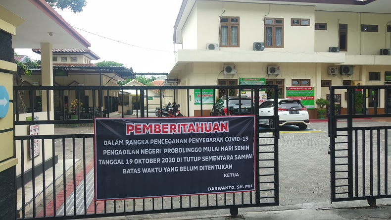 PN Probolinggo ditutup sementara setelah empat pegawainya dinyatakan positif korona (Foto / Metro TV)