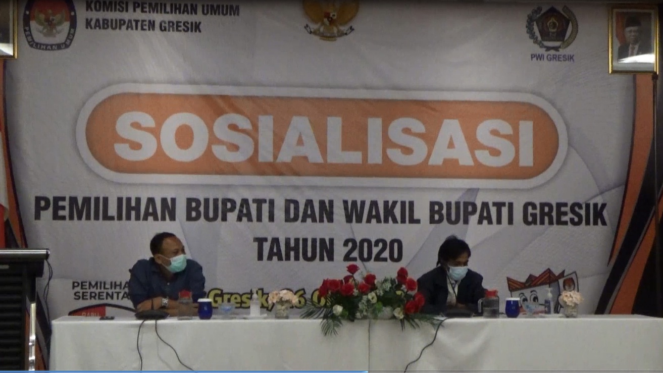 KPU Gresik menggelar sosialiasi jelang tahapan pencoblosan Pilbup Gresik 2020. (metrotv)