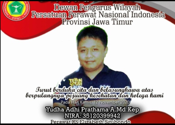 Perawat Yudha Adhi Prathama meninggal setelah dinyatakan positif covid-19