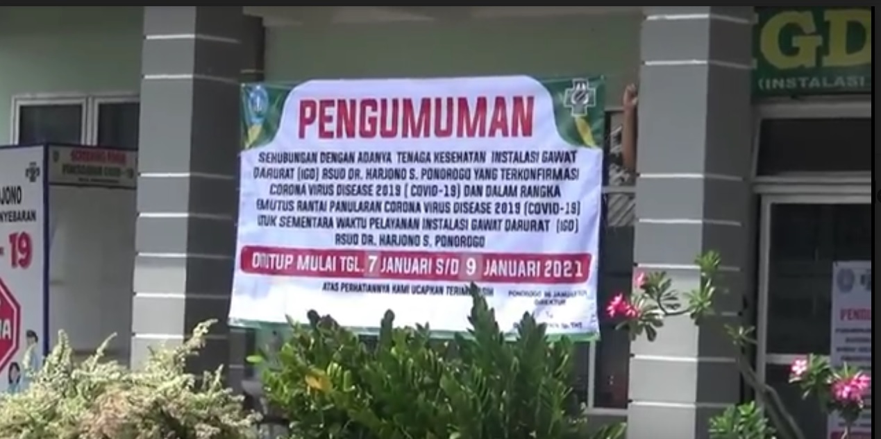 Perawat Positif Covid-19, Layanan IGD RSUD Ponorogo Ditutup
