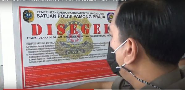 Langgar Perda, 16 Minimarket di Tulungagung Disegel