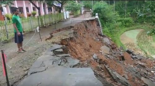 Lokasi ambrolnya plengsengan di Desa Dongko Trenggalek. (metrotv)