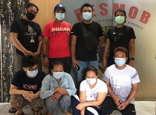 Empat pelaku copet diamankan tim Unit Resmob Satreskrim Polrestabes Surabaya (Foto/ Clicks.id)