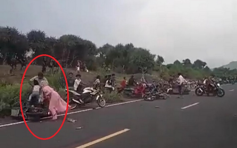 Video Pelaku Balap Liar Tabrak Pasutri di Jember Viral