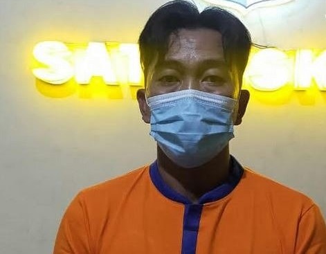 Tersangka pencurian minimakert Mohammad Sukriyadi (Foto/ Clicks.id)