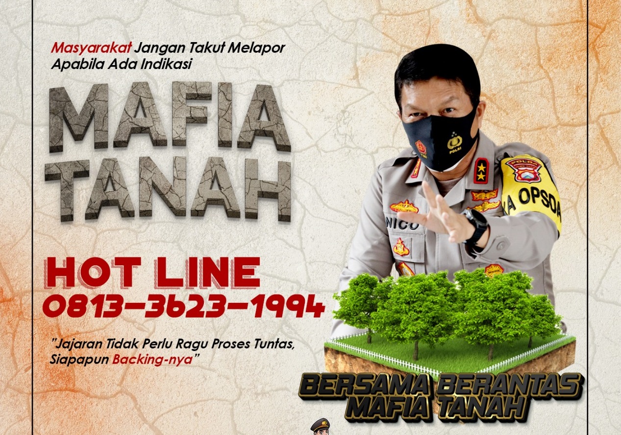 Hotline mafia tanah Polda Jatim (Foto / Istimewa)