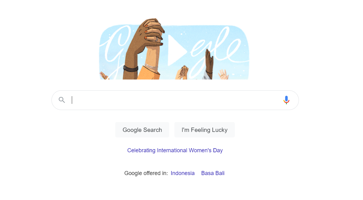 Google doodle hari ini ikut merayakan Hari Perempuan Sedunia 2021