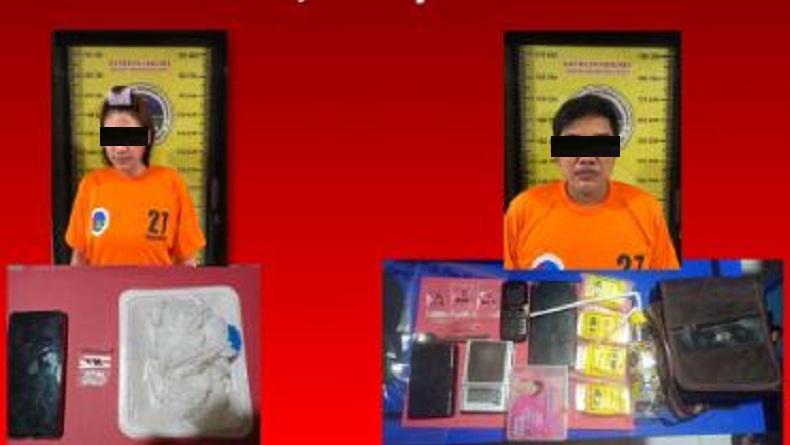 Barang bukti narkoba dari kedua pelaku berhasil diamankan anggota Satresnarkoba Polres Mojokerto (Foto / Istimewa)