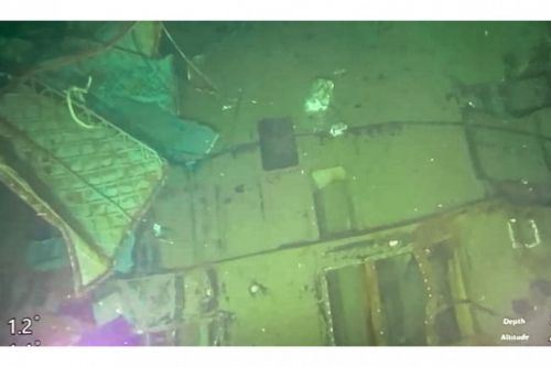 Penampakan KRI Nanggala yang terbelah tiga bagian di dasar laut. (medcom)