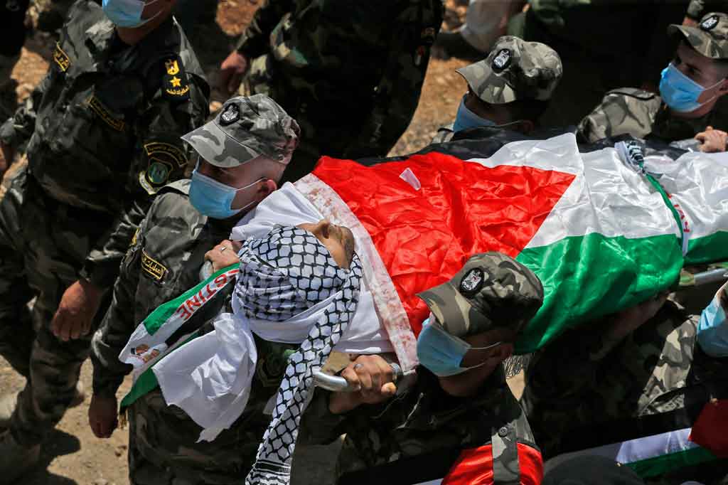 Salah satu anggota intel Palestina tewasditembak tentara Israel. (afp)