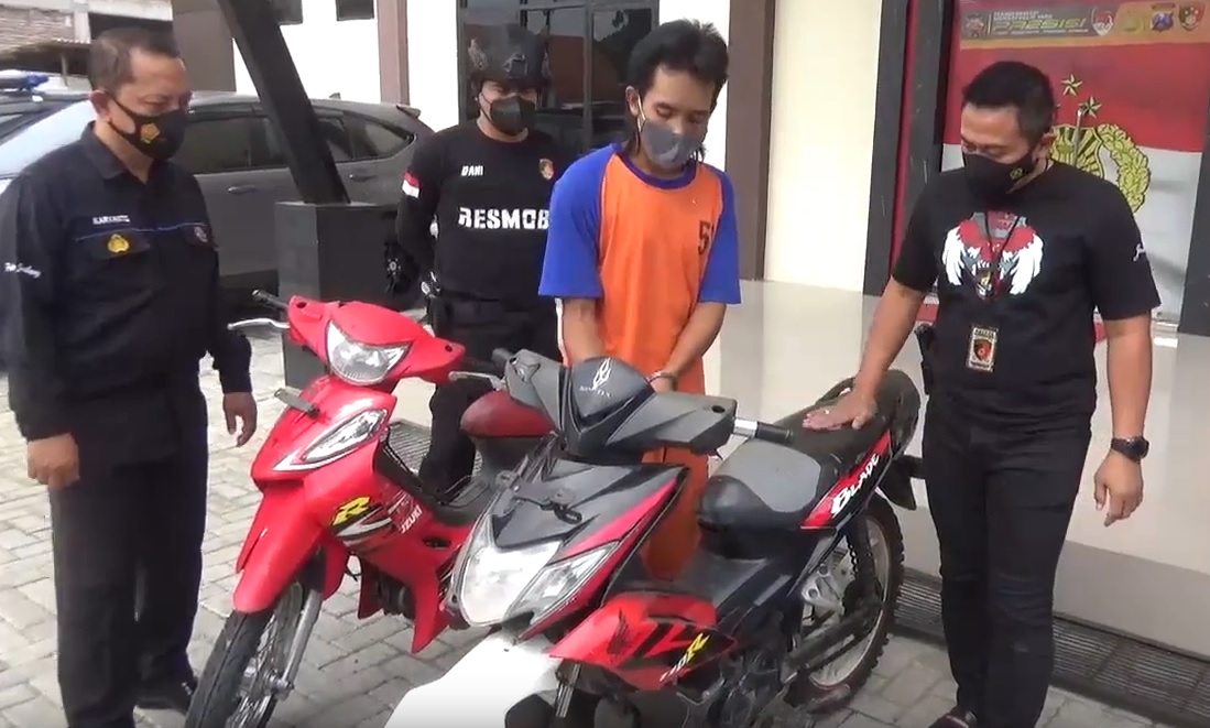 Dor!!!, Pelaku Curanmor 10 TKP di Jombang Dilumpuhkan