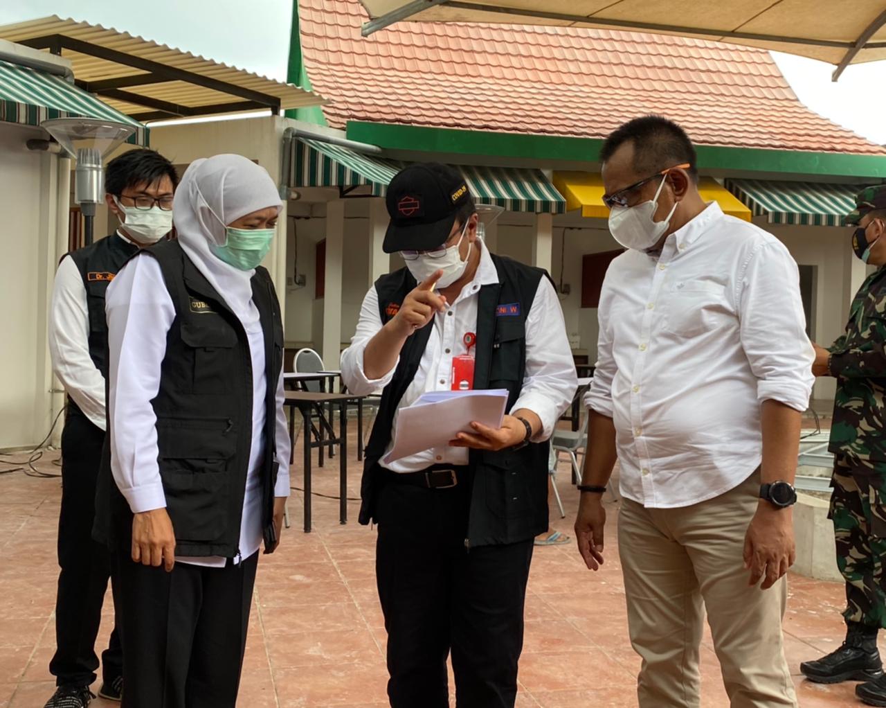 Tinjau Operasional BPWS, Khofifah: Optimalisasi Pelayanan Covid-19 di Bangkalan