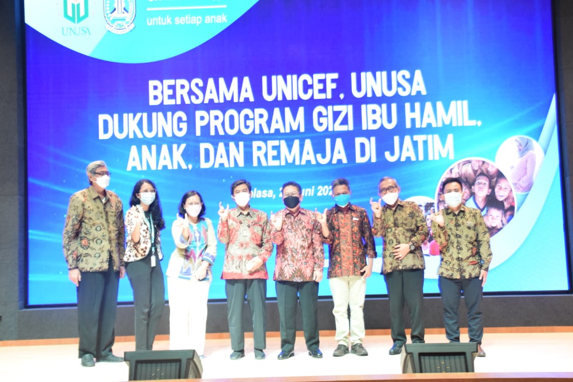 Peluncuran program gizi ibu hamil, anak dan remaja Jatim yang diiniasi Unusa bersama UNICEF dan Pemprov Jatim (Foto / Hum)