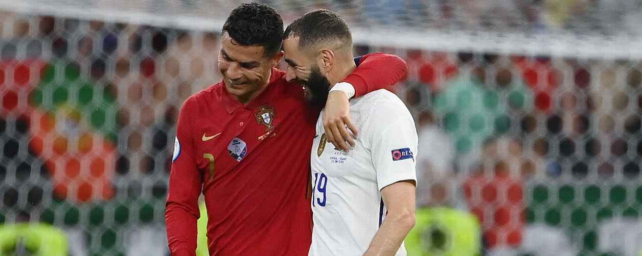 Ronaldo dan Benzema usai pertandingan. (espn)