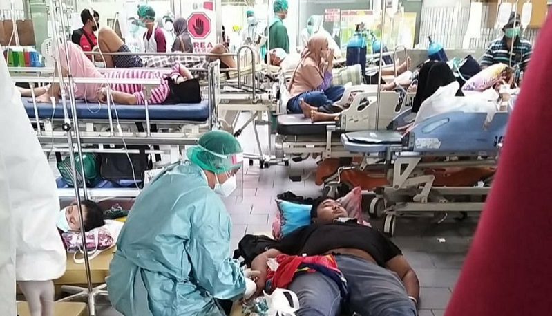 Kondisi rumah sakit di Malang penuh akibat lonjakan pasien covid -19 (Foto / Istimewa)