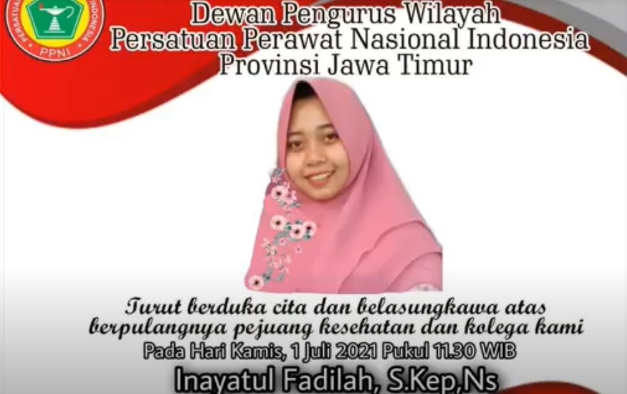 Ucapan duka atas meninggalnya perawat di Bangkalan. (ist)