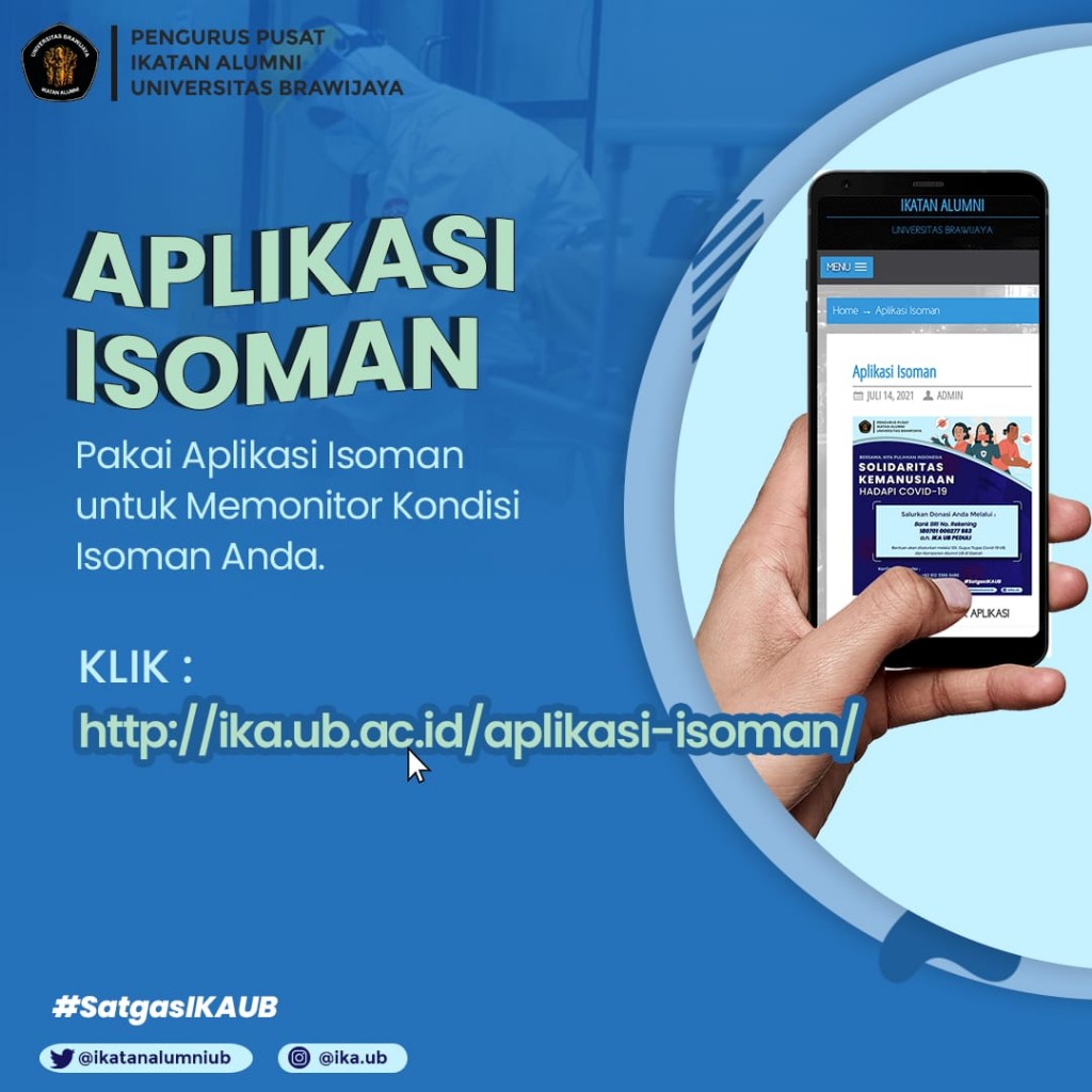 Ilustrasi aplikasi berbasis web Isoman rancangan IKA UB/istimewa.