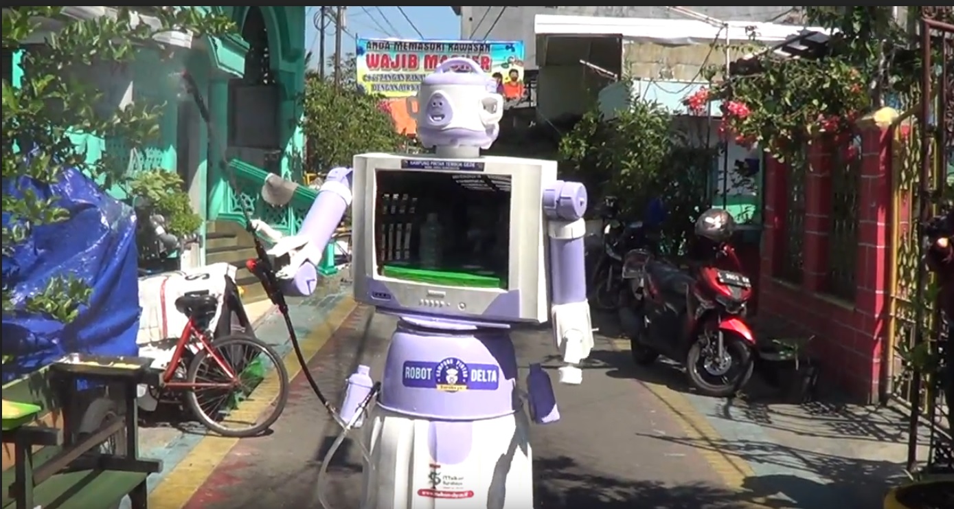 Warga Surabaya Ciptakan Robot Penyemprot Disinfektan, Begini Penampakannya