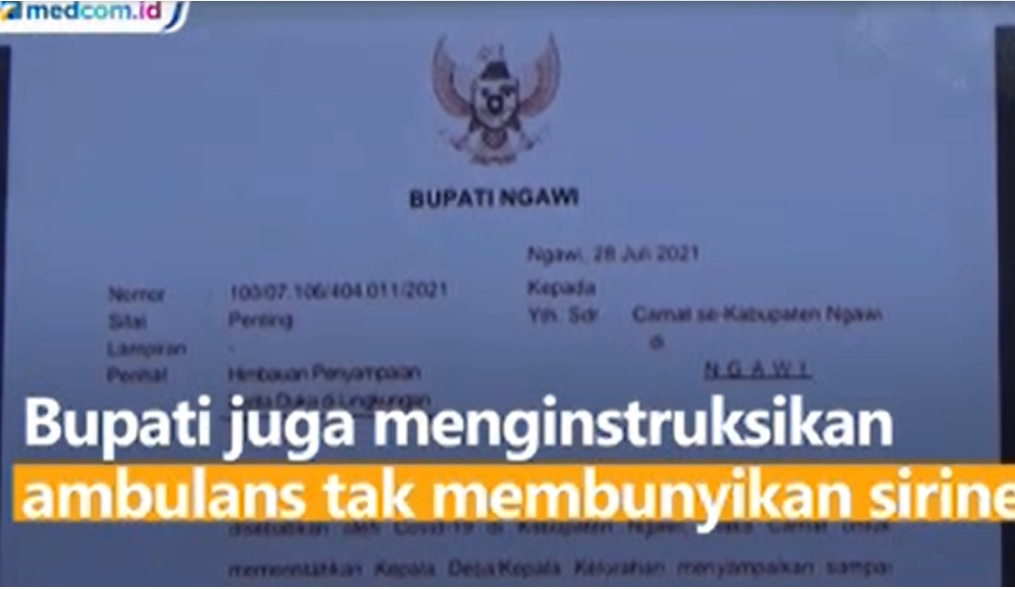 Bupati Ngawi Larang Umumkan Berita Kematian Lewat Pengeras Suara Masjid