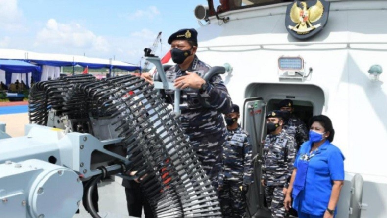 Peresmian KRI Pollux-935 dihadiri Kepala Staf Angkatan Laut (KSAL) Laksamana TNI Yudo Margono di Galangan PT. Kas, Batam (Foto / TNI AL)