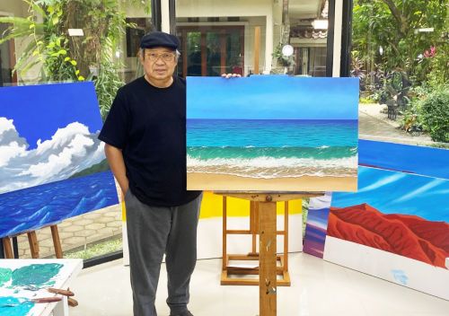 Lukisan SBY Debur Ombak di Pantai Pacitan Dipuji Warganet, Indah Banget.....