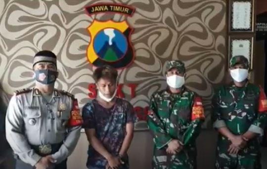 Imam Ali Fauzi diamankan setelah menyerang anggota TNI saat mabuk (Foto / Metro TV)