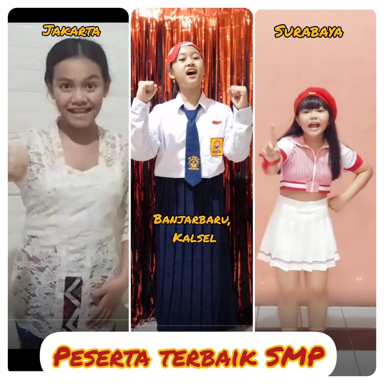 Juara Lomba Nyanyi Virtual Indonesia Satu kategori SMP. (doc)