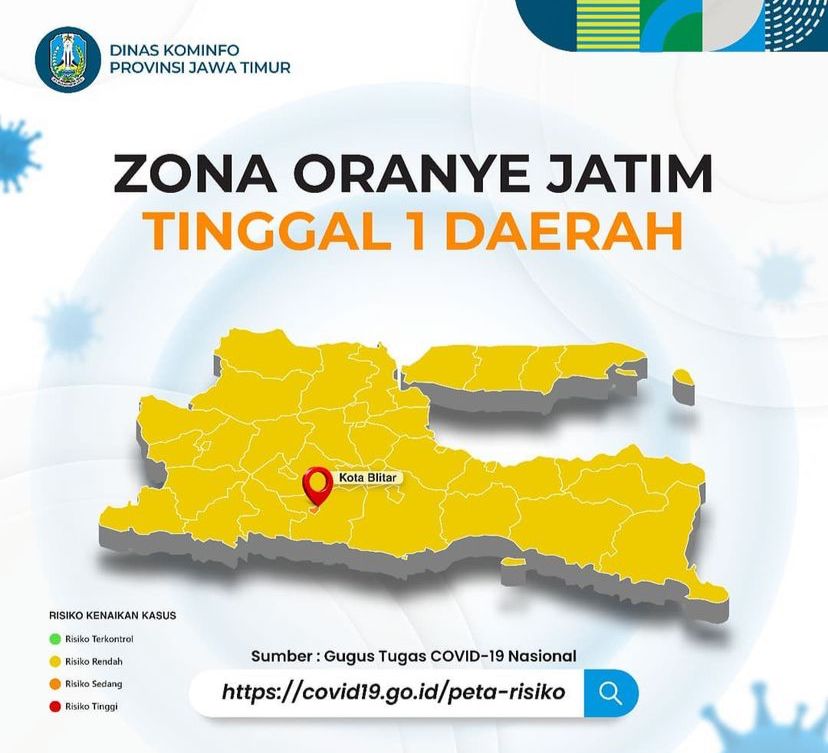 Peta zonasi covid-19 di Jawa Timur (sumber: Dinas Kominfo Jatim)