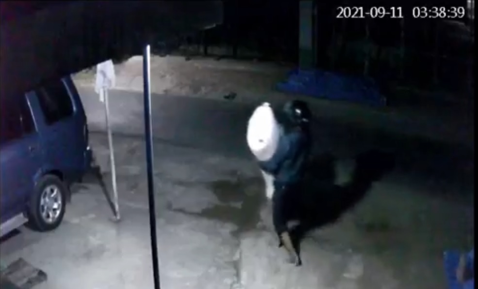 Maling Gondol 5 Karung Kacang Tanah Terekam CCTV, Kok Kuat?