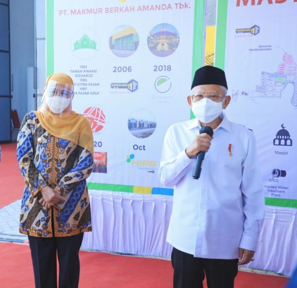 Dampingi Wapres Tinjau KIH Sidoarjo, Khofifah: Jadi Support System Pengembangan Industri Halal di Indonesia