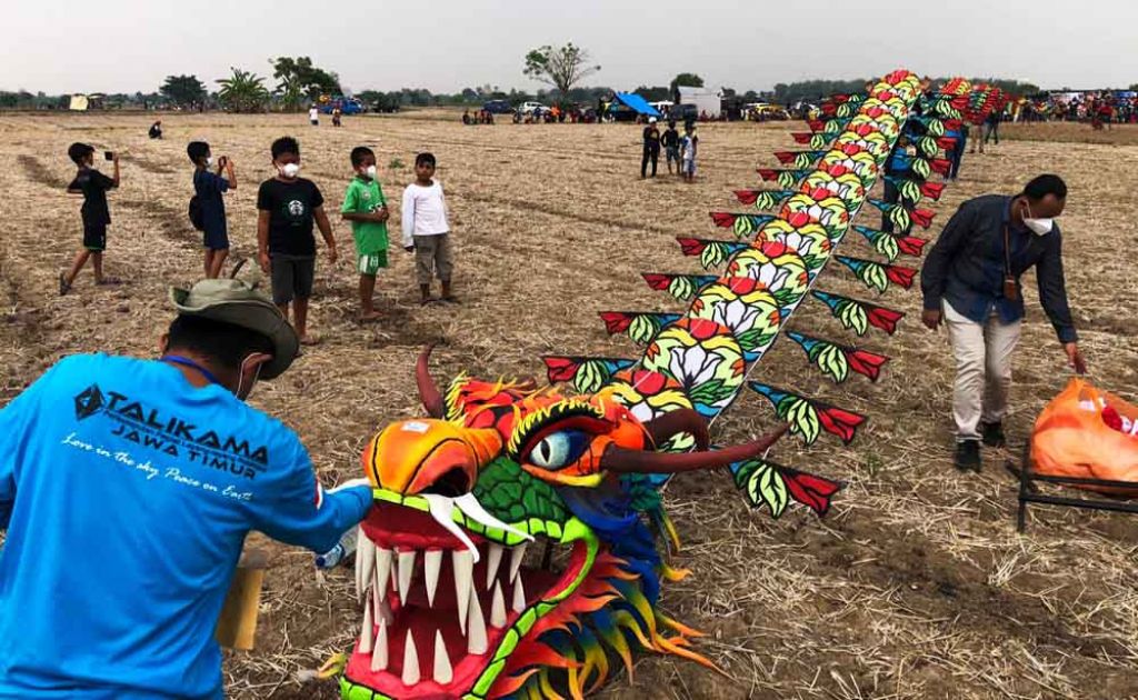 Layang-layang naga ini menjadi salah satu bentuk yang paling favorit  (Foto / Metro TV)