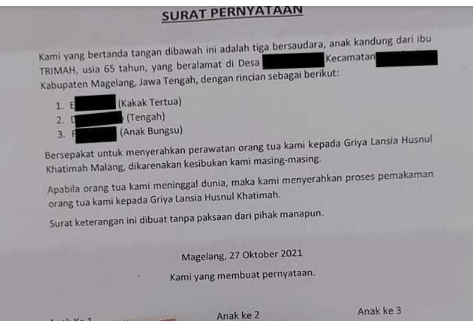 Isi surat pernyataan yang viral di media sosial. (ist)