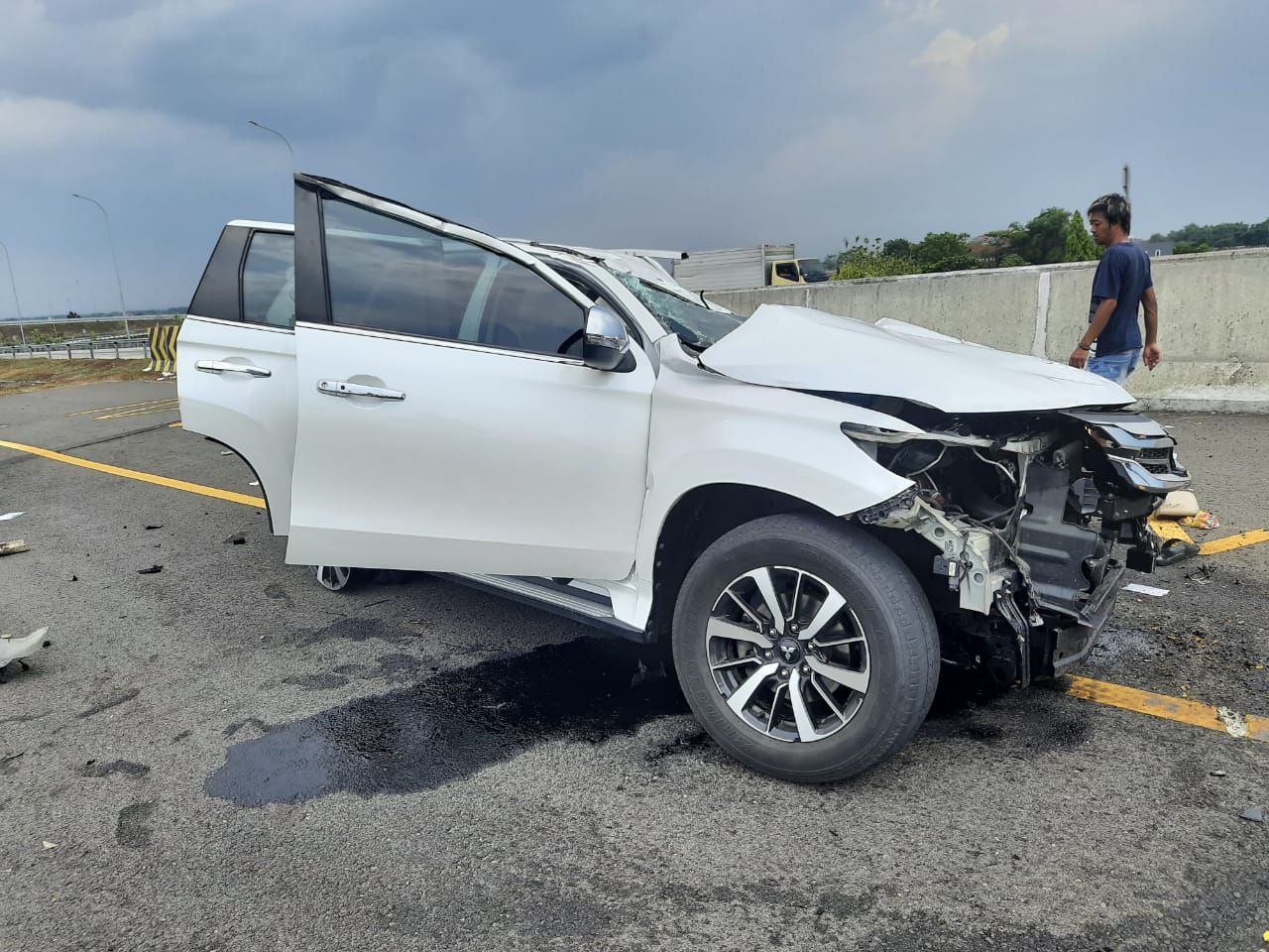 Kondisi mobil yang ditumpangi Vanessa Angel (Foto/ Istimewa)
