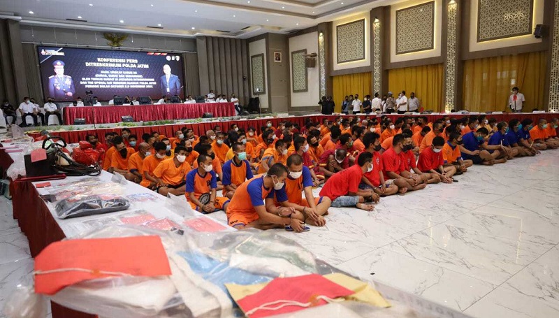 Ratusan pelaku pencurian ditangkap Polda Jatim dan Polres jajaran (Foto / Metro TV)
