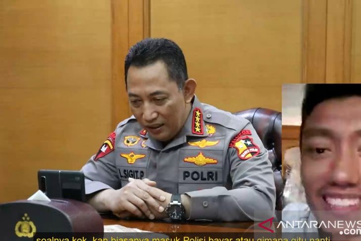 Kapolri Jenderal Listyo Sigit Prabowo saat video call dengan Tagar. (ft/antara) 