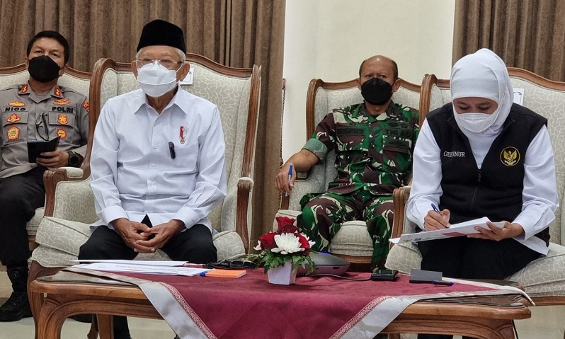 Gubernur Jawa Timur, Khofifah Indar Parawansa bertemu Wakil Presiden Ma'ruf Amin (Foto / Metro TV)