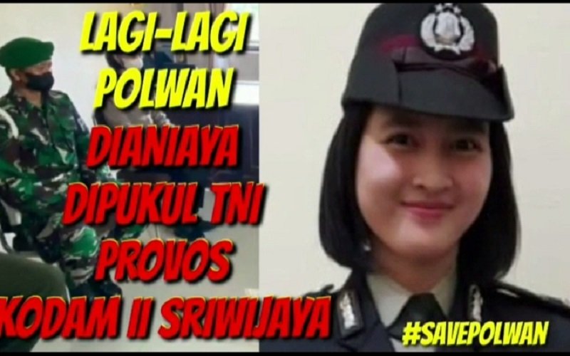 Tangkapan layar video seorang Polwan yang dipukul oknum TNI (Istimewa)