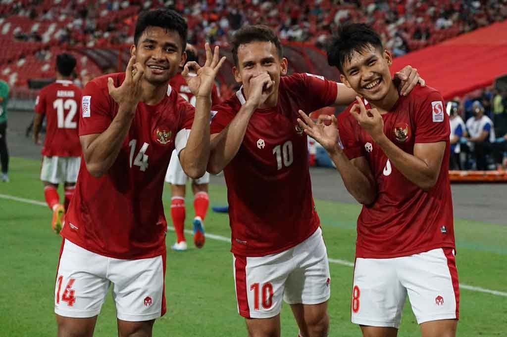 Selebrasi pemain Indonesia setelah lolos final Piala AFF. (ist)