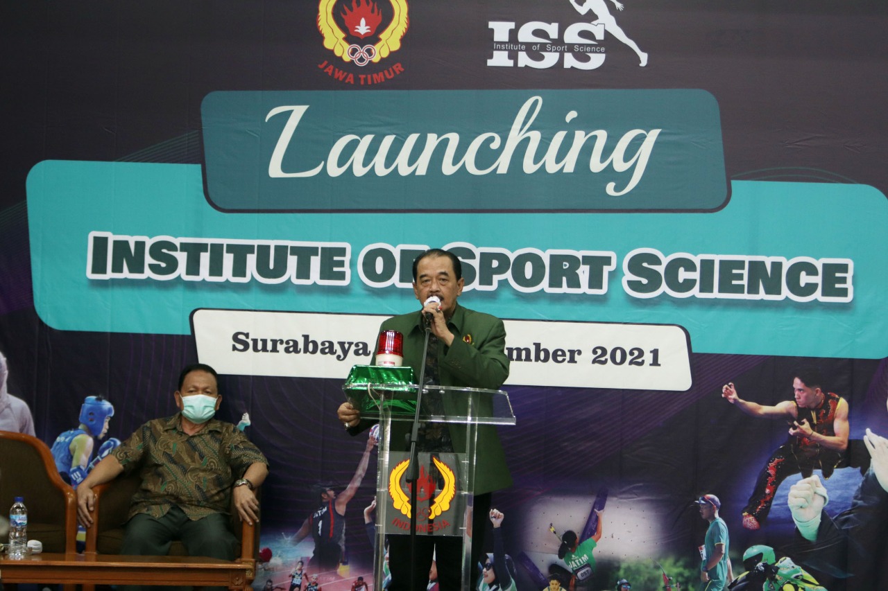 Ketua KONI Jatim Erlangga Satriagung saat meluncurkan program Institut Sport Science (ISS) (Foto / Metro TV)