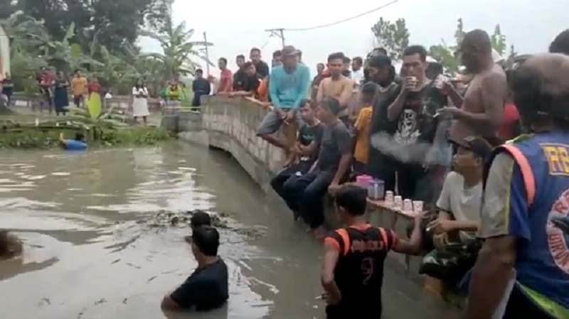 Proses pencarian Korban tenggelam Satria Wicaksono (Foto / Metro TV)