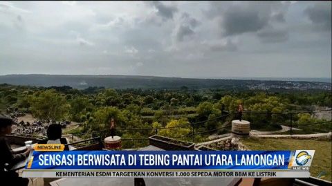 Sensasi berwisata di tebing Pantai Utara Lamongan. Foto: Medcom.id/Dok. Metro TV