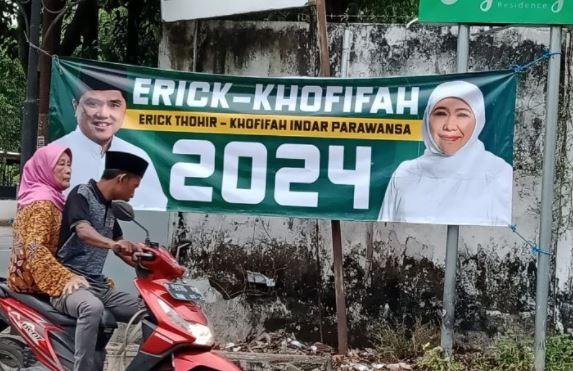 Spanduk Erick Thohir-Khofifah 2024 Bertebaran di Jember, Gubernur : Mandatku di Jatim
