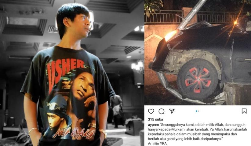 Rian D'Masiv Kecelakaan, Mobil Ringsek Tabrak Tiang Listrik